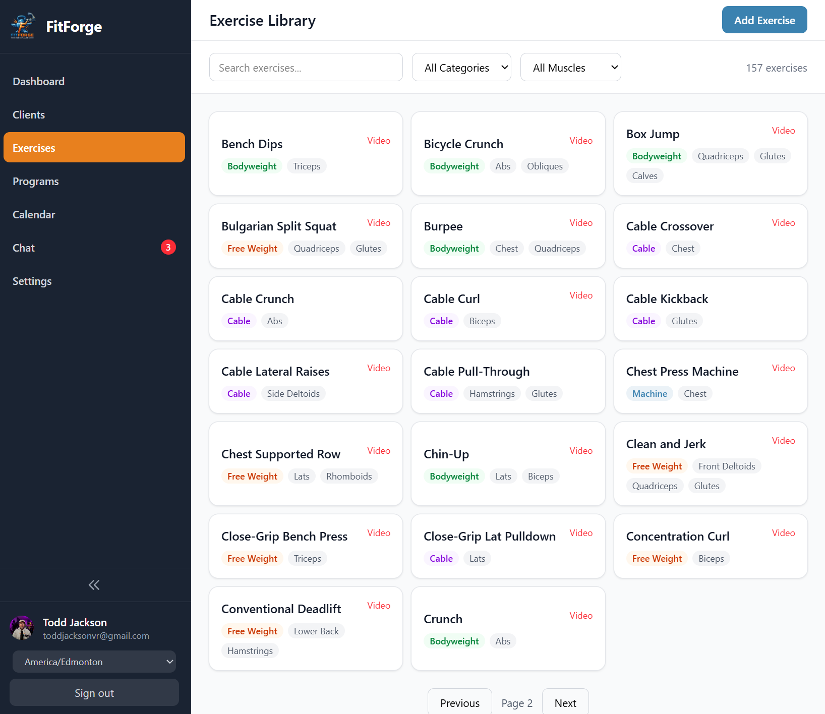 Exercise Library